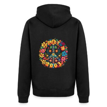 Flower Power Hippie Birthday - Juillet 2003 - Veste à capuche bio Premium Unisexe - noir - Dos - Nico (187cm)