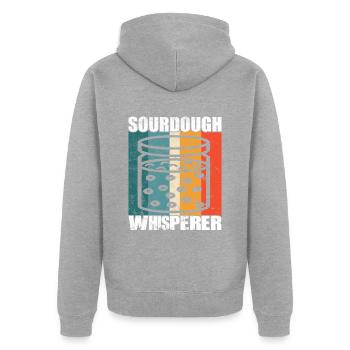 Sourdough Whisperer - Amateurs de cuisson du pain - - Veste à capuche bio Premium Unisexe - gris chiné - Dos - Nico (187cm)