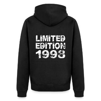 Édition Limitée 1998 Anniversaire 1998 Anniversaire - Veste à capuche bio Premium Unisexe - noir - Dos - Nico (187cm)