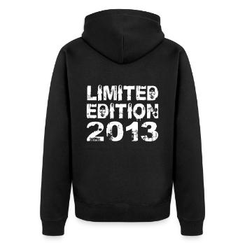 Limited Edition 2013 Birthday 2013 Birthday - Unisex Premium Organic Zip Hoodie - black - Back - Nico (187cm)