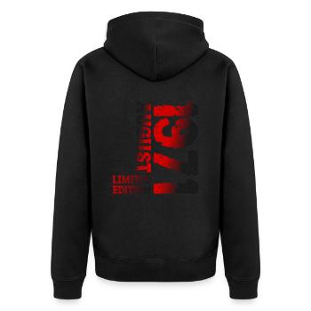 1971 Août Édition Limitée 52e Tenue d’anniversaire - Veste à capuche bio Premium Unisexe - noir - Dos - Nico (187cm)