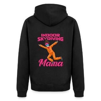 Indoor Skydiving Mother - Unisex Premium Organic Zip Hoodie - black - Back - Nico (187cm)