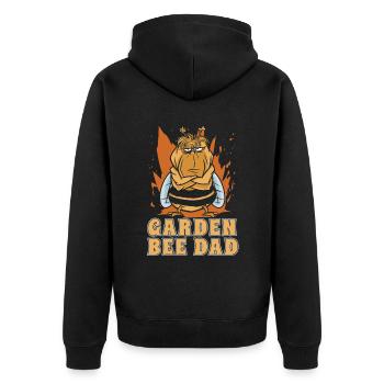 Hobbygärtner Garten Papa Gartenbienen - Unisex Premium Bio Zip Hoodie - Schwarz - Hinten - Nico (187cm)