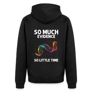 Forensik und forensische Wissenschaft - Unisex Premium Bio Zip Hoodie - Schwarz - Hinten - Nico (187cm)