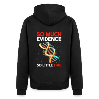 Gerichtsmediziner und Forensischer Analyst - Unisex Premium Bio Zip Hoodie - Schwarz - Hinten - Nico (187cm)