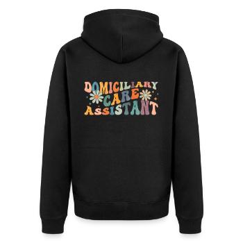 Groovy Home Care Assistant Medical - Unisex Premium Organic Zip Hoodie - black - Back - Nico (187cm)