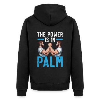 Arm Wrestling Trainer Arm Wrestler Wrist Wrestler - Unisex Premium Organic Zip Hoodie - black - Back - Nico (187cm)