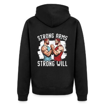 Arm Wrestling Trainer Arm Wrestler Wrist Wrestler - Veste à capuche bio Premium Unisexe - noir - Dos - Nico (187cm)