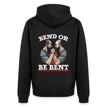 Arm Wrestling Trainer Arm Wrestler Wrist Wrestler - Unisex Premium Organic Zip Hoodie - black - Back - Nico (187cm)