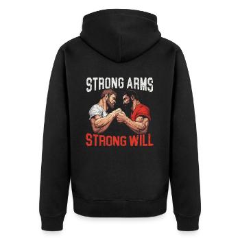 Arm Wrestling Trainer Arm Wrestler Wrist Wrestler - Veste à capuche bio Premium Unisexe - noir - Dos - Nico (187cm)