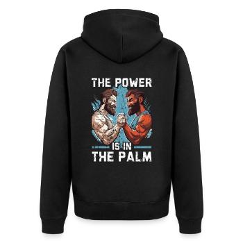 Arm Wrestling Trainer Arm Wrestler Wrist Wrestler - Unisex Premium Organic Zip Hoodie - black - Back - Nico (187cm)