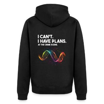 Gerichtsmediziner und Forensischer Analyst - Unisex Premium Bio Zip Hoodie - Schwarz - Hinten - Nico (187cm)