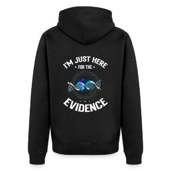 Forensik und forensische Wissenschaft - Unisex Premium Bio Zip Hoodie - Schwarz - Hinten - Nico (187cm)