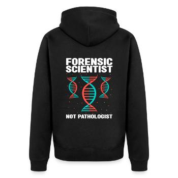 Forensischer Wissenschaftler und Kriminallabor - Unisex Premium Bio Zip Hoodie - Schwarz - Hinten - Nico (187cm)