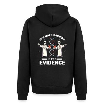 Forensischer Wissenschaftler und Kriminallabor - Unisex Premium Bio Zip Hoodie - Schwarz - Hinten - Nico (187cm)