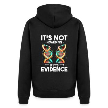 Forensik und forensische Wissenschaft - Unisex Premium Bio Zip Hoodie - Schwarz - Hinten - Nico (187cm)