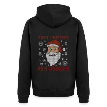 Premier Noël en tant que grand-mère - Noël moche - Veste à capuche bio Premium Unisexe - noir - Dos - Nico (187cm)