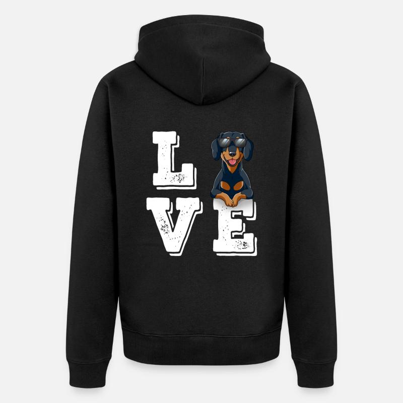 Teckel d’amour - Veste à capuche bio Premium Unisexe - noir
