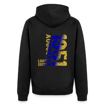 1951 August Limited Edition 72nd Birthday Outfit - Unisex Premium Organic Zip Hoodie - black - Back - Nico (187cm)