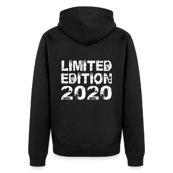 Limited Edition 2020 Geburtstag 2020 Geburtstag - Unisex Premium Bio Zip Hoodie - Schwarz - Hinten - Nico (187cm)