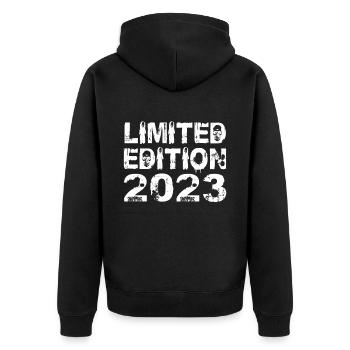 Edition Limitée 2023 Anniversaire 2023 Anniversaire - Veste à capuche bio Premium Unisexe - noir - Dos - Nico (187cm)