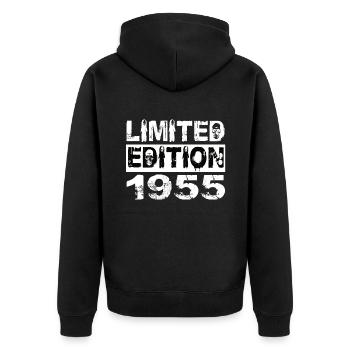 Édition Limitée 1955 Anniversaire 1955 Anniversaire - Veste à capuche bio Premium Unisexe - noir - Dos - Nico (187cm)