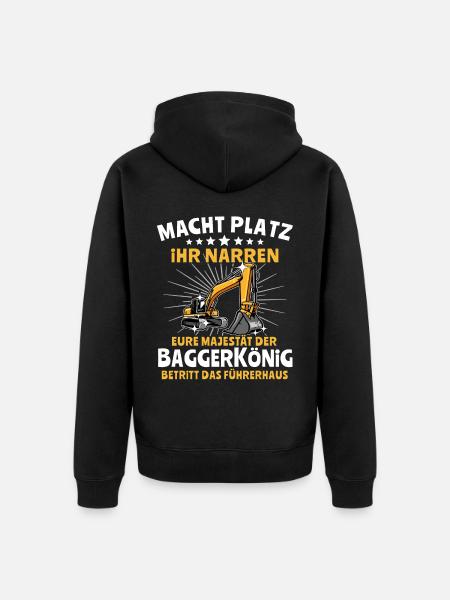 Baggerfuehrer Baggerfahrer - Unisex Premium Bio Zip Hoodie - Schwarz
