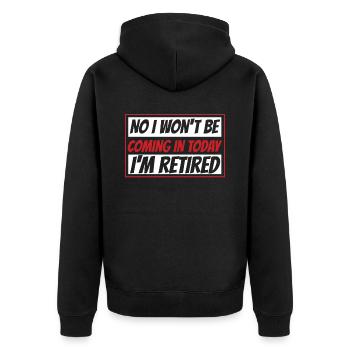 Pensioner pension funny - Unisex Premium Organic Zip Hoodie - black - Back - Nico (187cm)