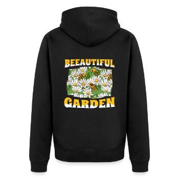 Jardinier amateur jardin abeilles de jardin - Veste à capuche bio Premium Unisexe - noir - Dos - Nico (187cm)