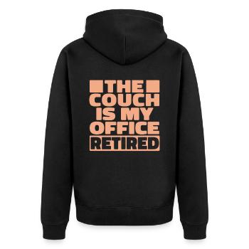 Rentner Rente Humor - Unisex Premium Bio Zip Hoodie - Schwarz - Hinten - Nico (187cm)