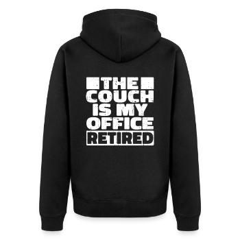 Pensioner pension - Unisex Premium Organic Zip Hoodie - black - Back - Nico (187cm)