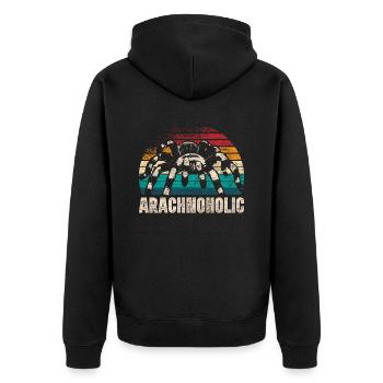 Tarantula Tarantulas Arachnoholic - Unisex Premium Organic Zip Hoodie - black - Back - Nico (187cm)