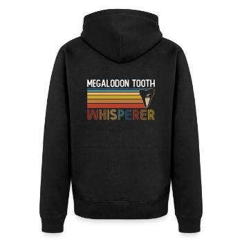 Megalodon Tooth Whisperer - Megalodon Shark - Unisex Premium Organic Zip Hoodie - black - Back - Nico (187cm)