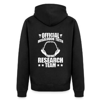 Megalodon Dental Research Team - Megalodon Shark - Unisex Premium Organic Zip Hoodie - black - Back - Nico (187cm)
