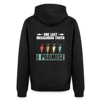 One Last Megalodon Tooth - Megalodon Shark - Unisex Premium Organic Zip Hoodie - black - Back - Nico (187cm)