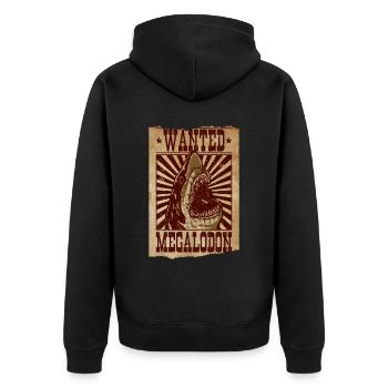 Wanted - Megalodon - Megalodon Shark - Unisex Premium Organic Zip Hoodie - black - Back - Nico (187cm)