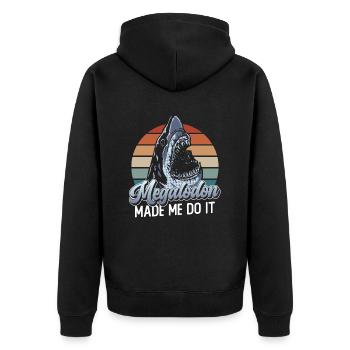 Megalodon made me do it - Megalodon shark - Unisex Premium Organic Zip Hoodie - black - Back - Nico (187cm)