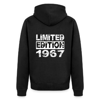 Édition limitée 1967 Anniversaire 1967 Anniversaire - Veste à capuche bio Premium Unisexe - noir - Dos - Nico (187cm)