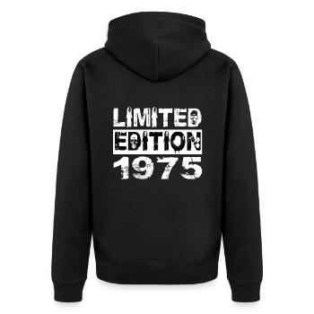 Édition Limitée 1975 Anniversaire 1975 Anniversaire - Veste à capuche bio Premium Unisexe - noir - Dos - Nico (187cm)