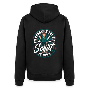 Insigne scout - Veste à capuche bio Premium Unisexe - noir - Dos - Nico (187cm)