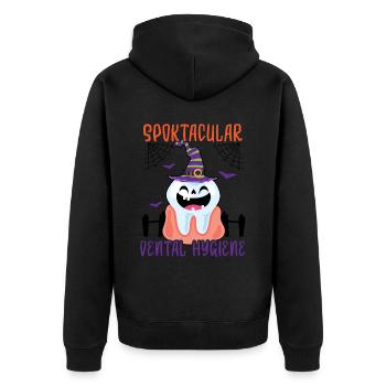 Spooky dental hygiene. - Unisex Premium Organic Zip Hoodie - black - Back - Nico (187cm)