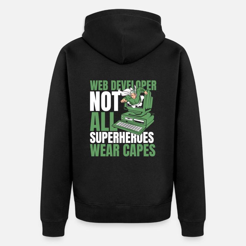 Web Developer Web Developer Superhero - Unisex Premium Organic Zip Hoodie - black