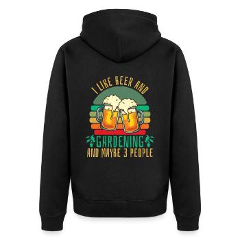 Hobby Gardener Garden Garden Beer - Unisex Premium Organic Zip Hoodie - black - Back - Nico (187cm)
