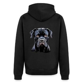 Cane Corso für einen Cane Corso Besitzer - Unisex Premium Bio Zip Hoodie - Schwarz - Hinten - Nico (187cm)