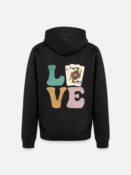 Blackjack Gambling Cards - Unisex Premium Organic Zip Hoodie - black