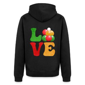 Boccia Ball - Unisex Premium Organic Zip Hoodie - black - Back - Nico (187cm)