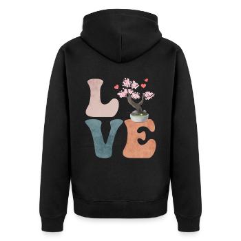 Bonsaï Plante japonaise - Veste à capuche bio Premium Unisexe - noir - Dos - Nico (187cm)