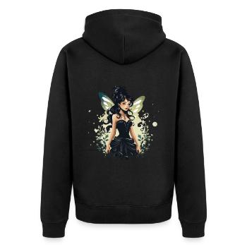 Fée enchanteresse aux ailes étincelantes pour dames - Veste à capuche bio Premium Unisexe - noir - Dos - Nico (187cm)