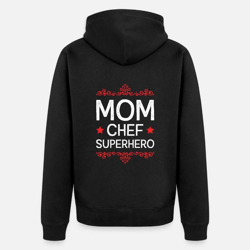 Maman Chef Super-héros Maman - Veste à capuche bio Premium Unisexe - noir