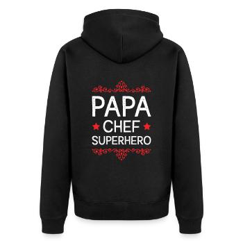 Papa Super-héros Papa - Veste à capuche bio Premium Unisexe - noir - Dos - Nico (187cm)